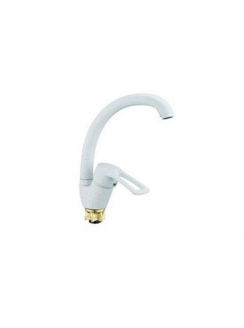 Белый Смеситель для кухни Wezer YUB4-181-WHITE