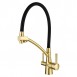 Кухонный смеситель с краном под фильтр и гибким изливом KOER KB-72003-09 KR3378 золото Кухонный смеситель с краном под фильтр и гибким изливом KOER KB-72003-09 KR3378 золото