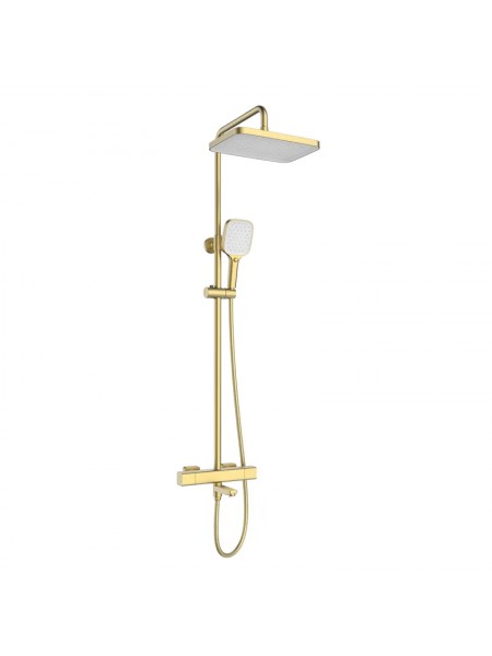 Душова система тропічний душ Mixxus Premium VIRGO 009-J BRUSHED GOLD з термостатом MI6649
