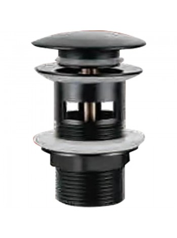 Донный клапан с переливом кнопка Zerix LR65B-2 чёрный ZX4735