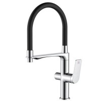 Смеситель для кухни на две воды Mixxus Premium DERBY 021 NUT хром-черный MI6600