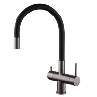 Смеситель для кухни Koer KB-72002-07 на две воды KR5003 графит