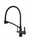 Кухонный смеситель чёрный с краном под фильтр KOER KB-72003-05 KR3376