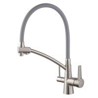 Кухонный смеситель на две воды с гибким изливом KOER KB-72003-02 KR3374 