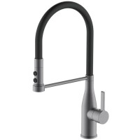Кухонный смеситель гибкий Mixxus Premium Summer 017 GRAPHITE REFL.BLACK MI6962