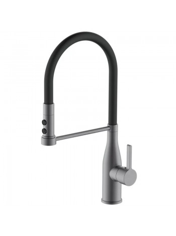 Кухонный смеситель гибкий Mixxus Premium Summer 017 GRAPHITE REFL.BLACK MI6962