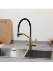 Смеситель для кухни с подключением к фильтру Frap F4397-3 золото
