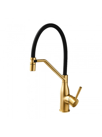 Смеситель для кухни с гибким изливом Frap F4497-3 золото