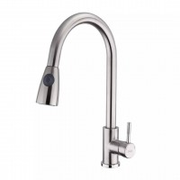 Смеситель для кухни с выдвижным изливом Frap F60899-1 нержавеющая сталь