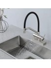 GAPPO Смеситель для кухни с подключением к фильтру водопад G4098-5 чёрный-сатин