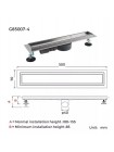 GAPPO G85007-4  Трап для душу під плитку з нержавіючої сталі 70*500мм