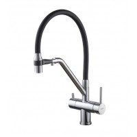 Смеситель для кухни под фильтр KOER KB-72006-01 KR3379 хром-чёрный