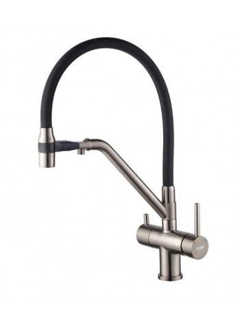 Koer Смеситель для кухни с подключением к фильтру KB-72006-07 KR3382 оружейная сталь