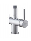 Кухонный смеситель на две воды с гибким изливом KOER KB-72002-01 KR3383 серый-хром
