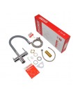 Кухонный смеситель на две воды с гибким изливом KOER KB-72002-01 KR3383 серый-хром