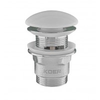 Донний клапан для раковини з переливом Koer PW-03-11 1 1/4'' кнопка KR3397