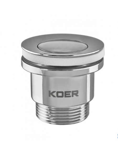 Донний клапан для раковини Koer PW-02-01 1 1/4'' кнопка хром KR3399