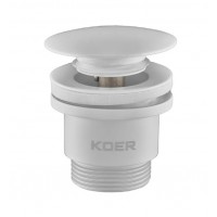 Донный клапан для раковины Koer PW-01-03 1 1/4'' кнопка белый KR3402
