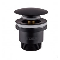 Донный клапан для раковины Koer PW-01-05 1 1/4'' кнопка чёрный KR3403