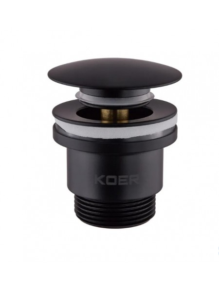 Донний клапан для раковини Koer PW-01-05 1 1/4'' чорний кнопка KR3403