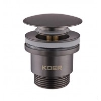 Донний клапан для раковини Koer PW-01-07 1 1/4'' кнопка Графіт KR3404