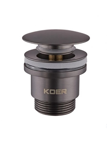 Донний клапан для раковини Koer PW-01-07 1 1/4'' кнопка Графіт KR3404