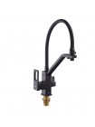 Смеситель для кухни на две воды Koer KB-72009-05 KR5007 чёрный с гибким изливом