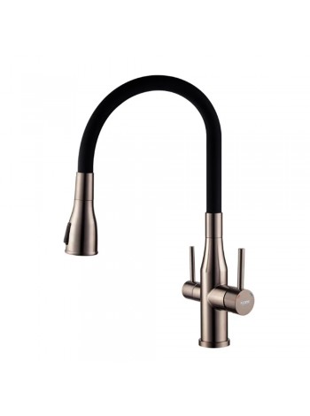 Смеситель на кухню с краном для питьевой воды Koer KI-72024-07 KR5013 гибкий излив