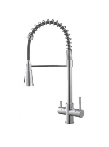 Смеситель для кухни с пружиной Koer KB-72025-01 KR5014 с краном для фильтра хром