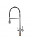 Смеситель для кухни с пружиной Koer KB-72025-01 KR5014 с краном для фильтра хром