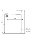 Высокий смеситель для умывальника Koer KB-11028-07 KR5296 графит