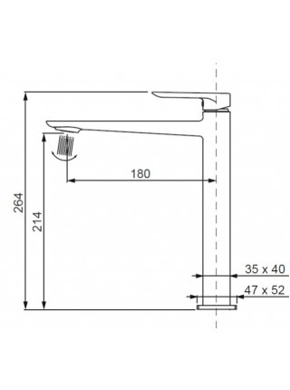 Змішувач для умивальника високий Koer KB-11028-07 KR5296 графіт