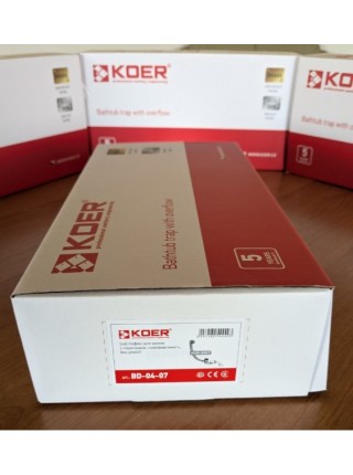 Сифон для ванни Koer BD-04-07 з переливом без ревізії  графіт 1 1/2 KR5444