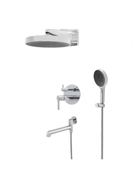 Душевая система с тропическим душем скрытого монтажа Koer KB-66029-01 KR5483 хром