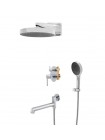 Душевая система с тропическим душем скрытого монтажа Koer KB-66029-01 KR5483 хром