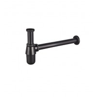 Сифон для раковины Mixxus SIPHON-01 BLACK под донный клапан без ревизии черный MI6143