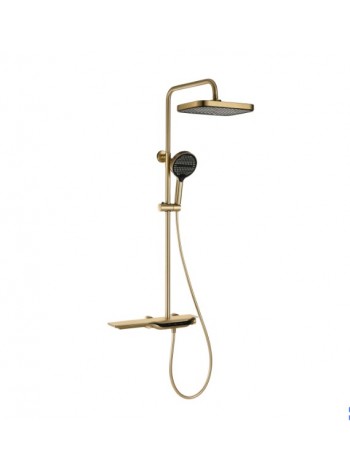 Душова система тропічний душ з термостатом і підсвіткою Mixxus Premium SPACE-009-J Brushed gold MI6541
