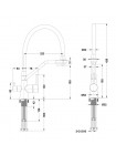 Кухонный смеситель на две воды Mixxus Premium SENNA 021 GRAPHITE MI6827 графит