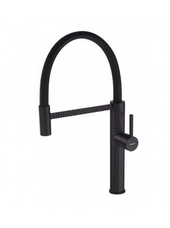 Змішувач для кухні чорний з гнучким виливом Mixxus Premium Oliwer 017 BLACK REFL.BLACK MI6966