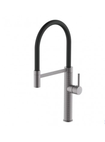 Змішувач для кухні з гнучким виливом Mixxus Premium Oliwer 017 GRAPHITE REFL.BLACK MI6967