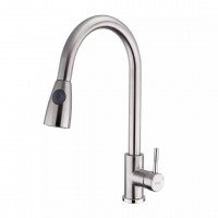 Смеситель для кухни с выдвижным изливом Frap F60899-1 нержавеющая сталь