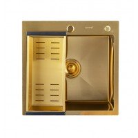 Мойка на кухню из нержавеющей стали 500*500 мм Gappo GS5050-3 золото