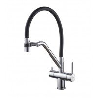 Смеситель для кухни под фильтр KOER KB-72006-01 KR3379 хром-чёрный
