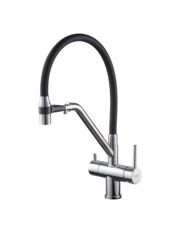 Смеситель для кухни с подключением к фильтру KOER KB-72006-01 KR3379 хром-чёрный