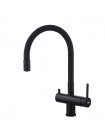 Кухонный смеситель на две воды с гибким изливом KOER KB-72002-05 KR3384 чёрный