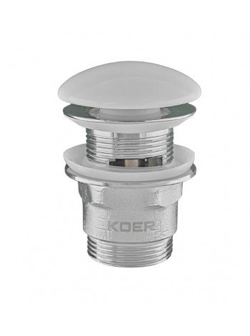 Донний клапан для раковини з переливом Koer PW-03-11 1 1/4'' кнопка KR3397