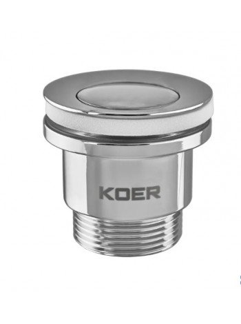 Донний клапан для раковини Koer PW-02-01 1 1/4'' кнопка хром KR3399