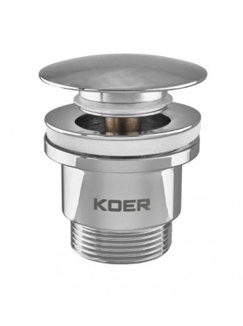 Донный клапан для раковины Koer PW-01-01 1 1/4'' кнопка  хром KR3400