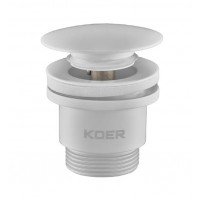 Донный клапан для раковины Koer PW-01-03 1 1/4'' кнопка белый KR3402