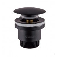 Донный клапан для раковины Koer PW-01-05 1 1/4'' кнопка чёрный KR3403